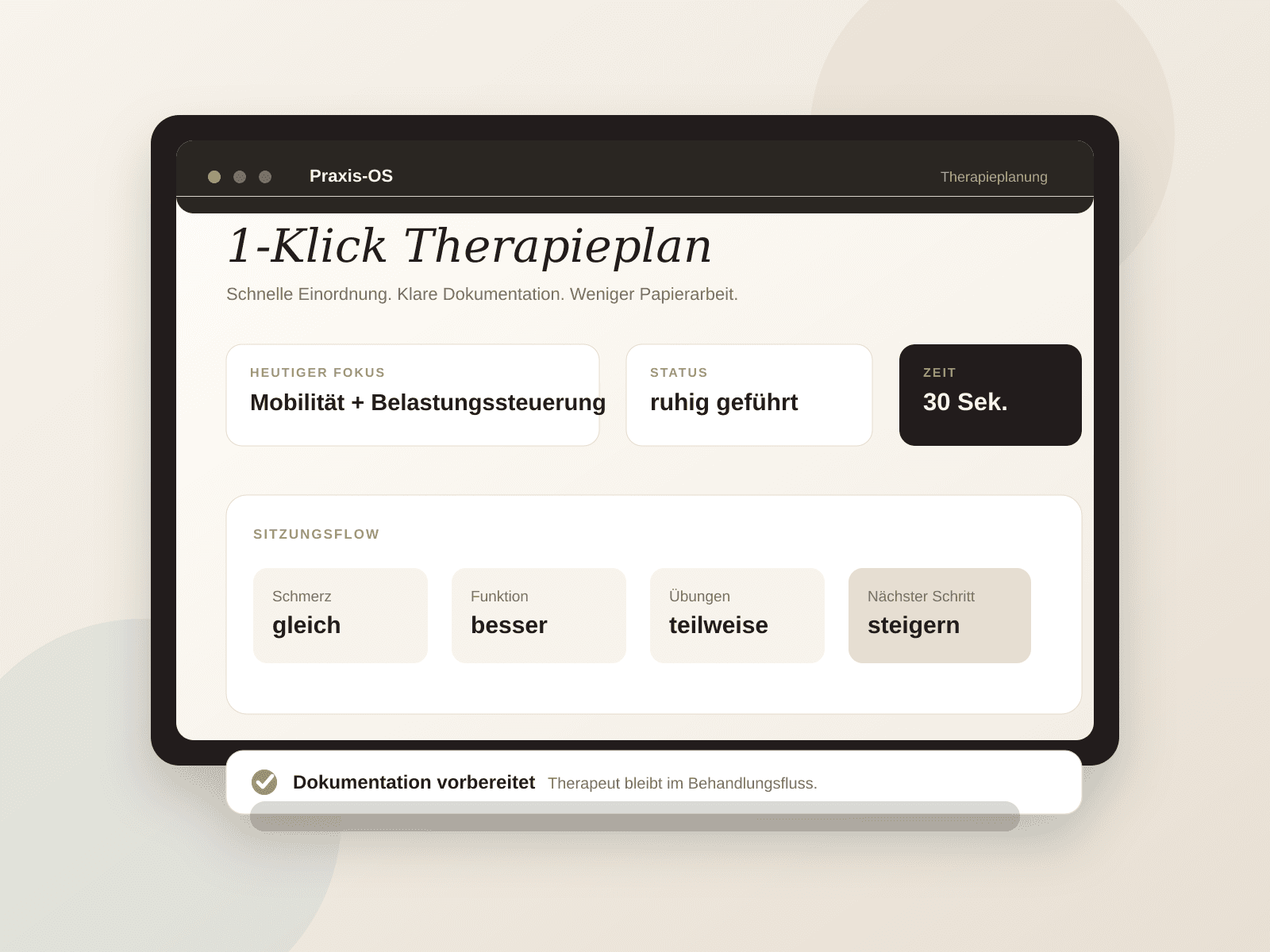 Digitaler Therapieplan als Beispiel für moderne Praxisprozesse